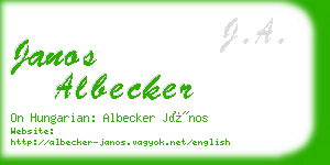 janos albecker business card